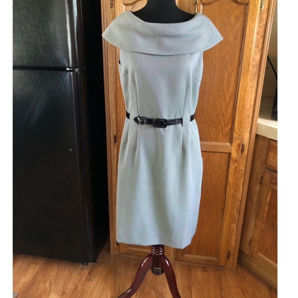 Tahari Dresses & Skirts - Tahari Black and White Belted Cowl Dress Size 10 Tahari Dresses & Skirts - Tahari Black and White Belted Cowl Dress Size 10